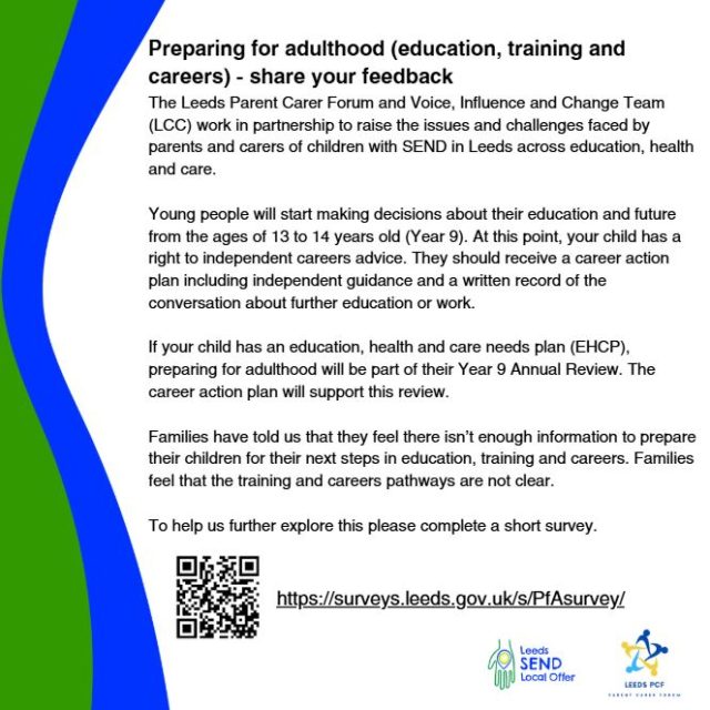 Preparing for adulthood (education, training and careers) – survey for parents and carers